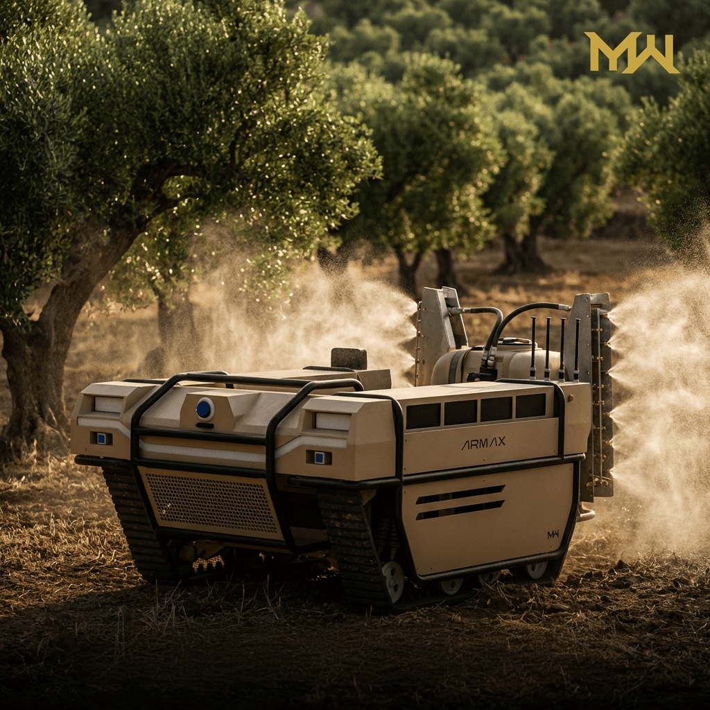 ARMAX autonomous agricultural vehicle with large-area spraying payload