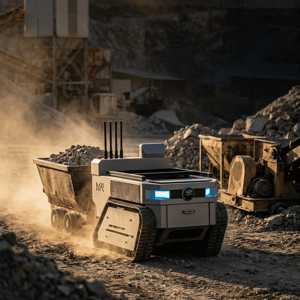 UGV versátil BRAVOS com cargas para construção e logística de campo