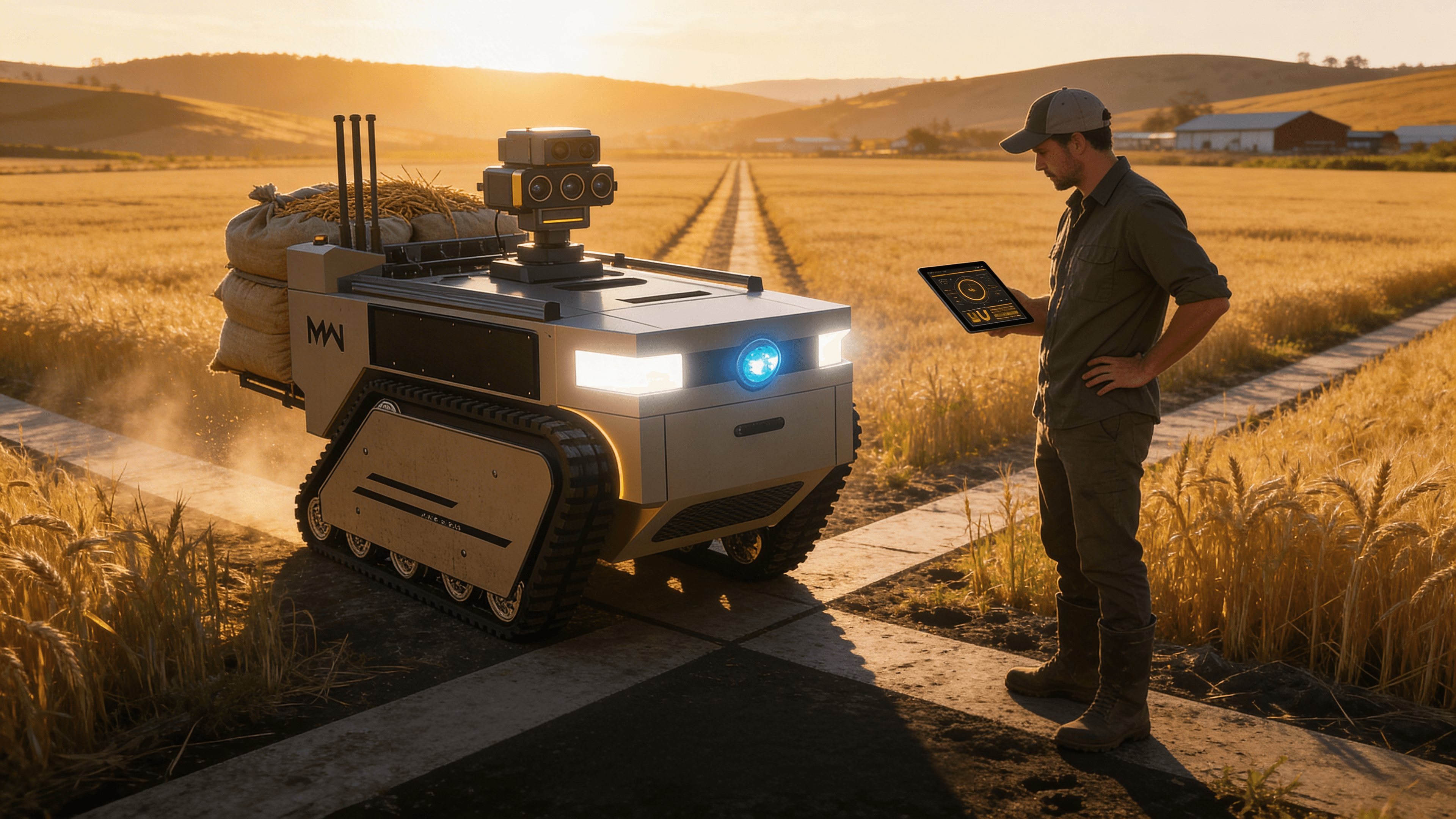Rover autónomo BRAVOS a operar em terreno agrícola aberto