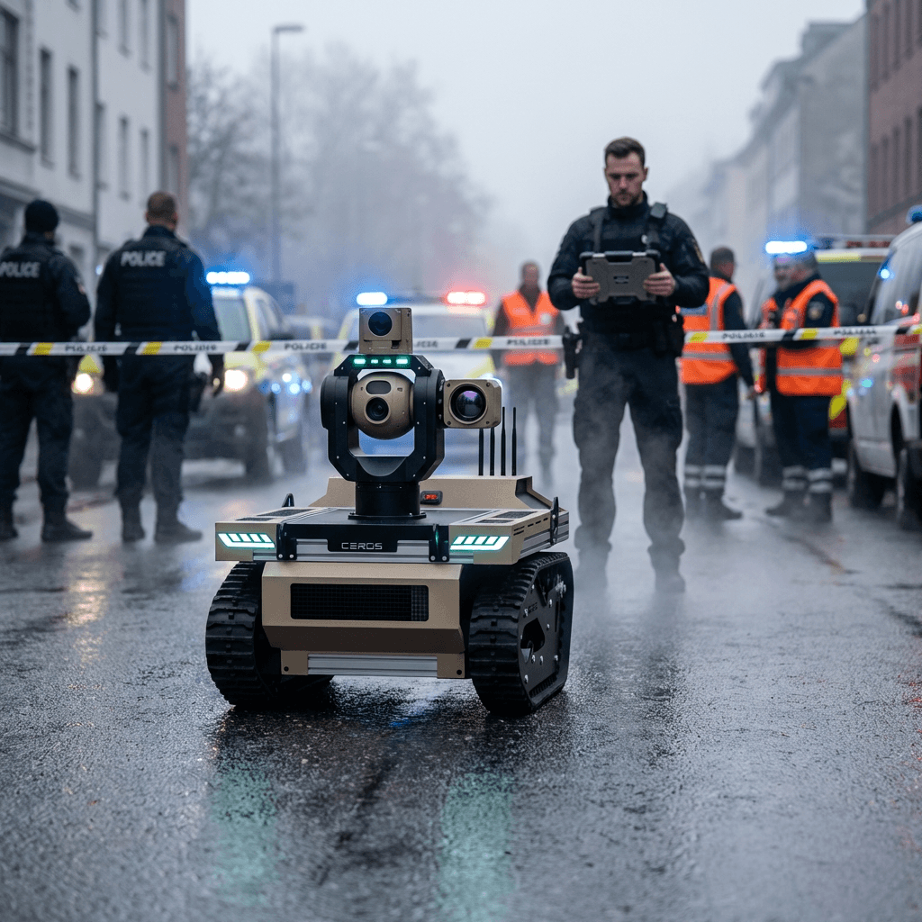UGV performing underground reconnaissance for defense and security teams
